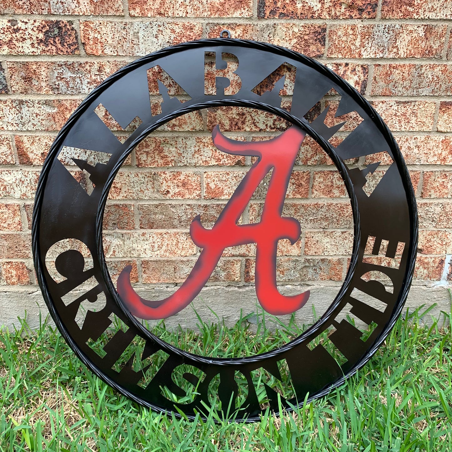 ALABAMA CRIMSON TIDE WIDE BAND RING CUSTOM METAL VINTAGE SIGN TEAM SPORTS HANDMADE