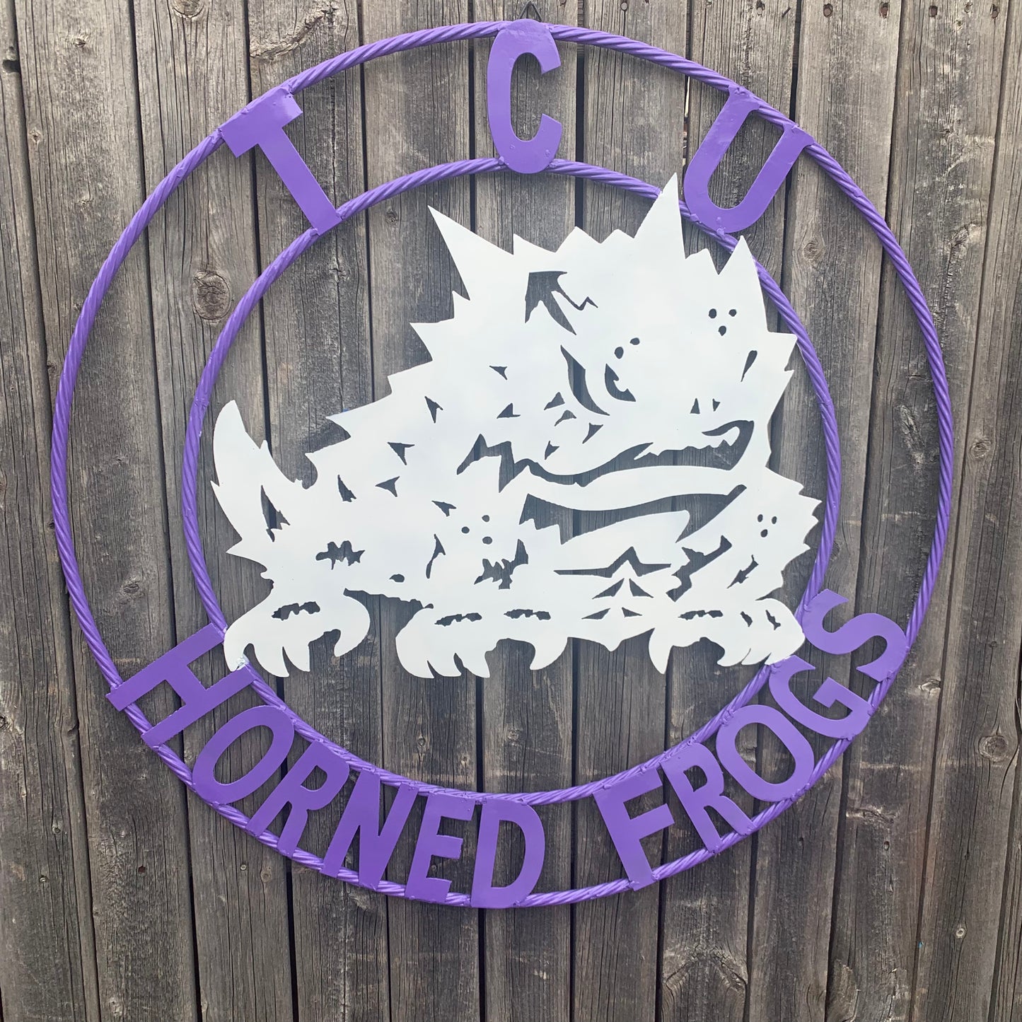 12",18",24",32",36" TCU HORNED FROGS CUSTOM METAL VINTAGE CRAFT TEAM SIGN HANDMADE