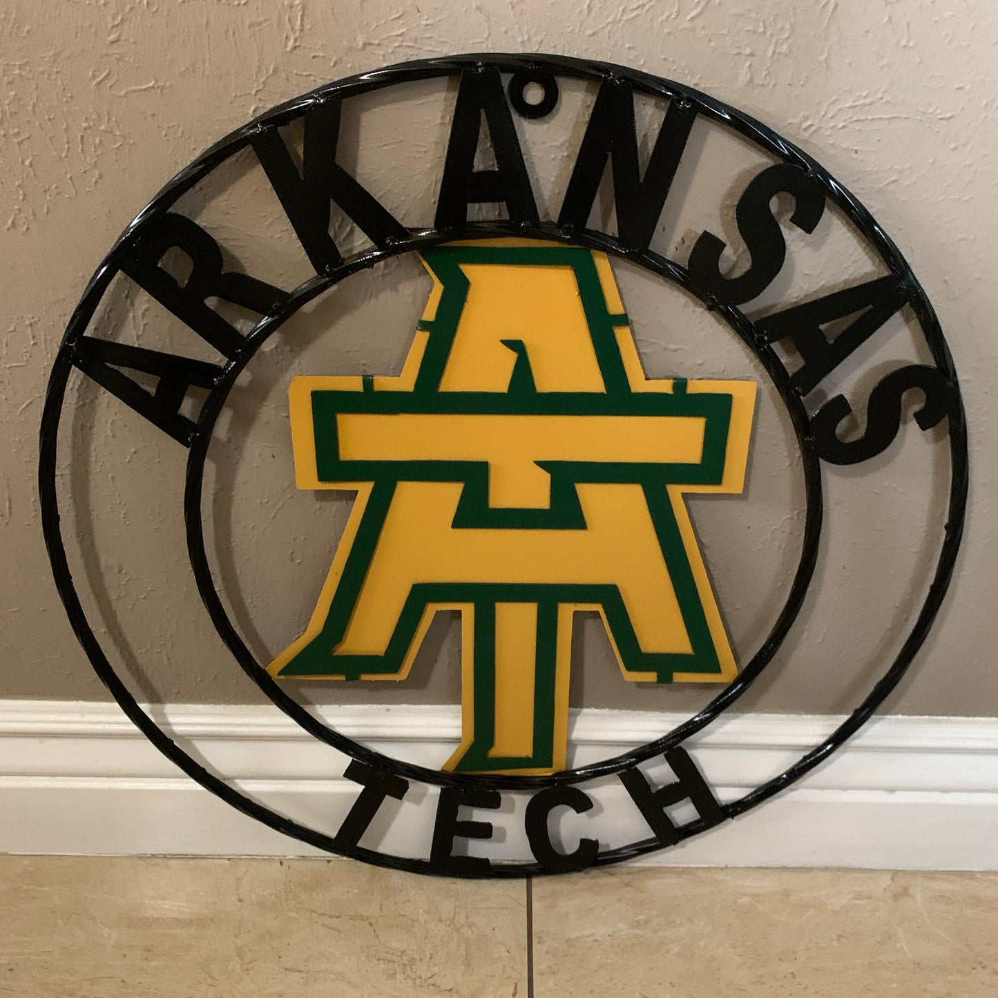 ARKANSAS TECH CUSTOM METAL VINTAGE CRAFT SIGN TEAM WESTERN HOME DECOR HANDMADE