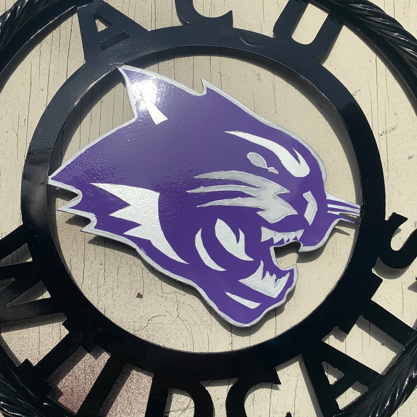 ACU WILDCATS ABILENE CHRISTIAN UNIVERSITY CUSTOM METAL VINTAGE CRAFT TEAM SIGN SCULPTURE HANDMADE