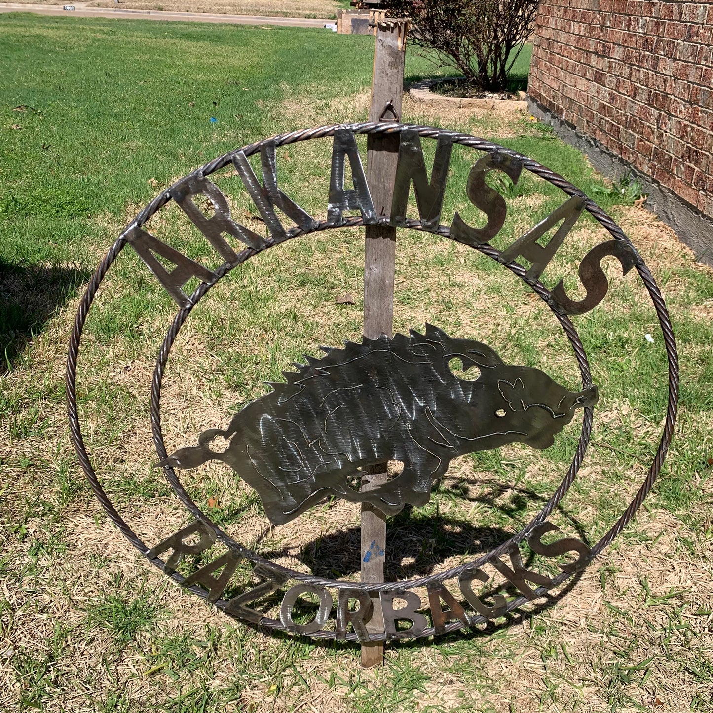 ARKANSAS RAZORBACKS CUSTOM RAW METAL VINTAGE CRAFT TEAM SIGN OFFICIAL LICENSED PRODUCT