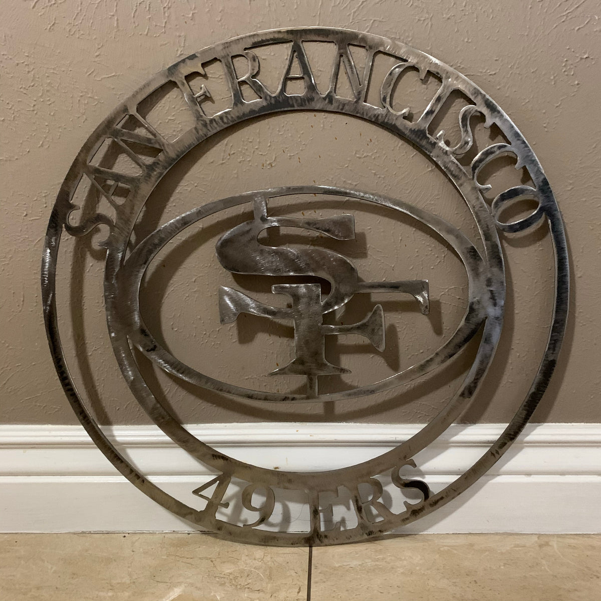 SAN FRANCISCO 49ERS METAL CUSTOM VINTAGE RAW METAL CRAFT TEAM SIGN HANDMADE 12",18",24",32",36",40",50"