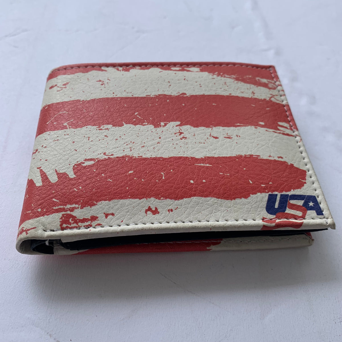 5" USA FLAG RED WHITE BLUE WALLET LEATHER BIFOLD WALLET NEW