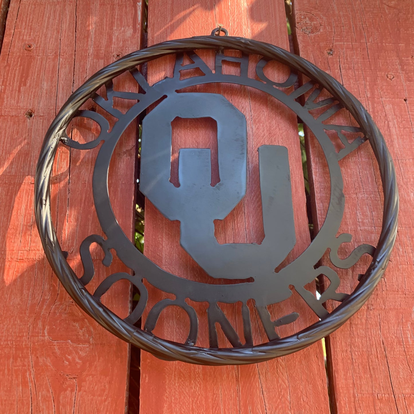 12", 18", 24", 32" OU OKLAHOMA SOONERS RUSTIC BLACK METAL CUSTOM VINTAGE CRAFT WALL ART TEAM SIGN HANDMADE