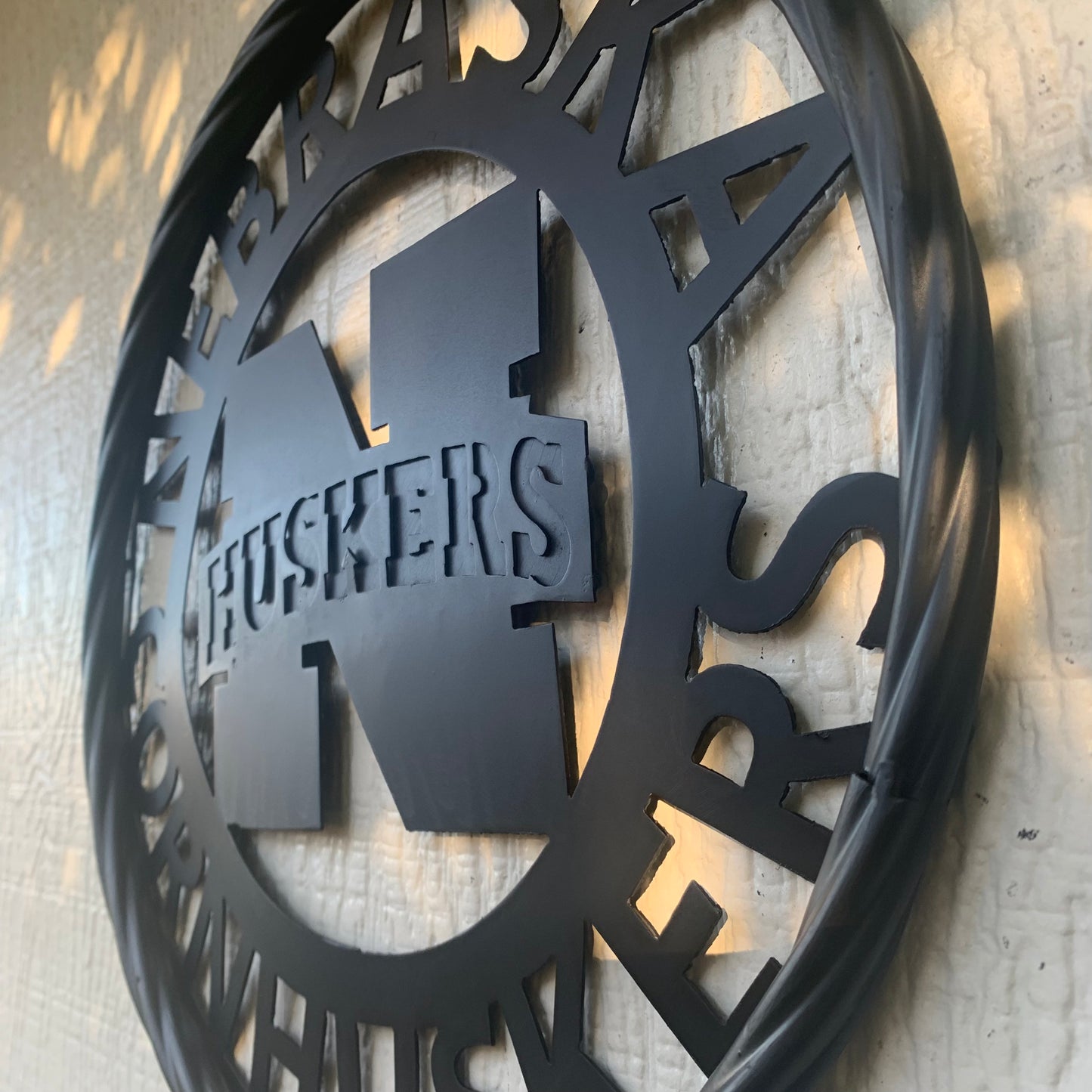 12" NEBRASKA HUSKERS BLACK METAL CUSTOM VINTAGE CRAFT TEAM SIGN