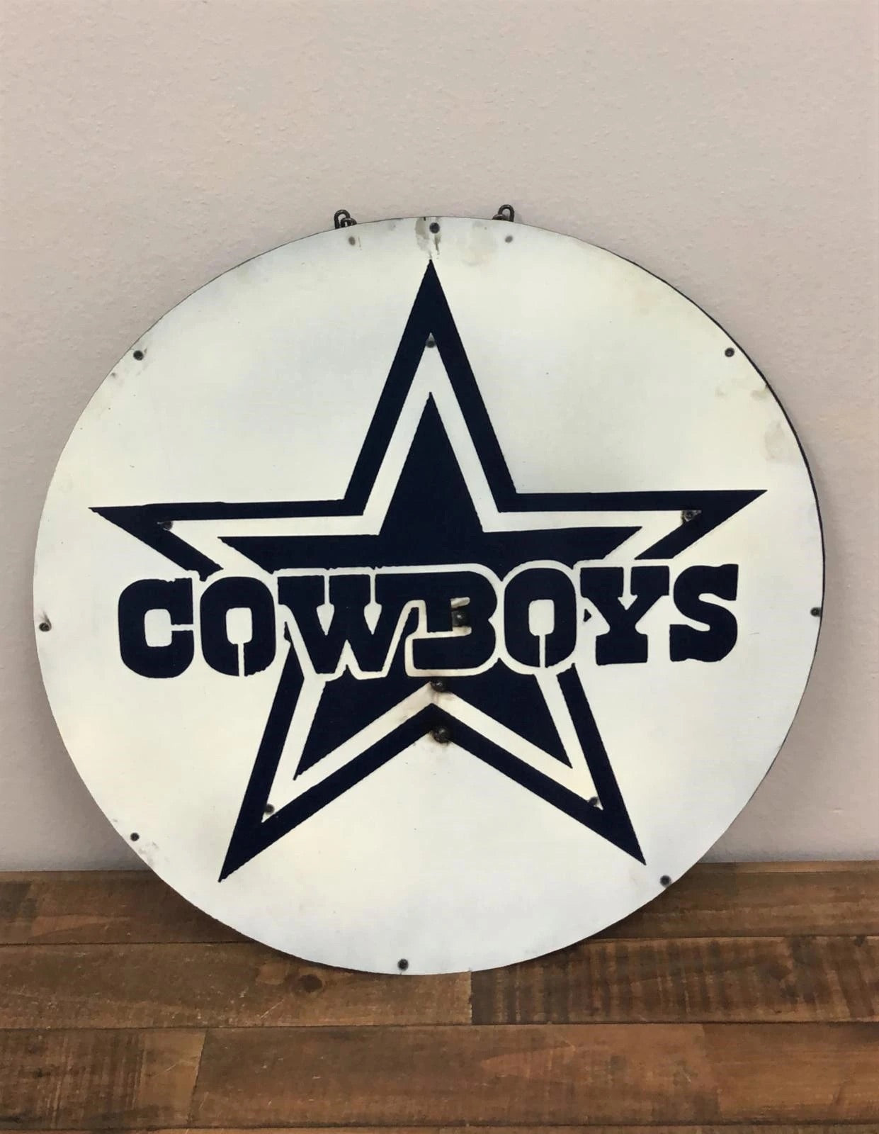 DALLAS COWBOYS 23" CUSTOM METAL VINTAGE SIGN DISC WALL ART WESTERN HOME DECOR HANDMADE #36-286