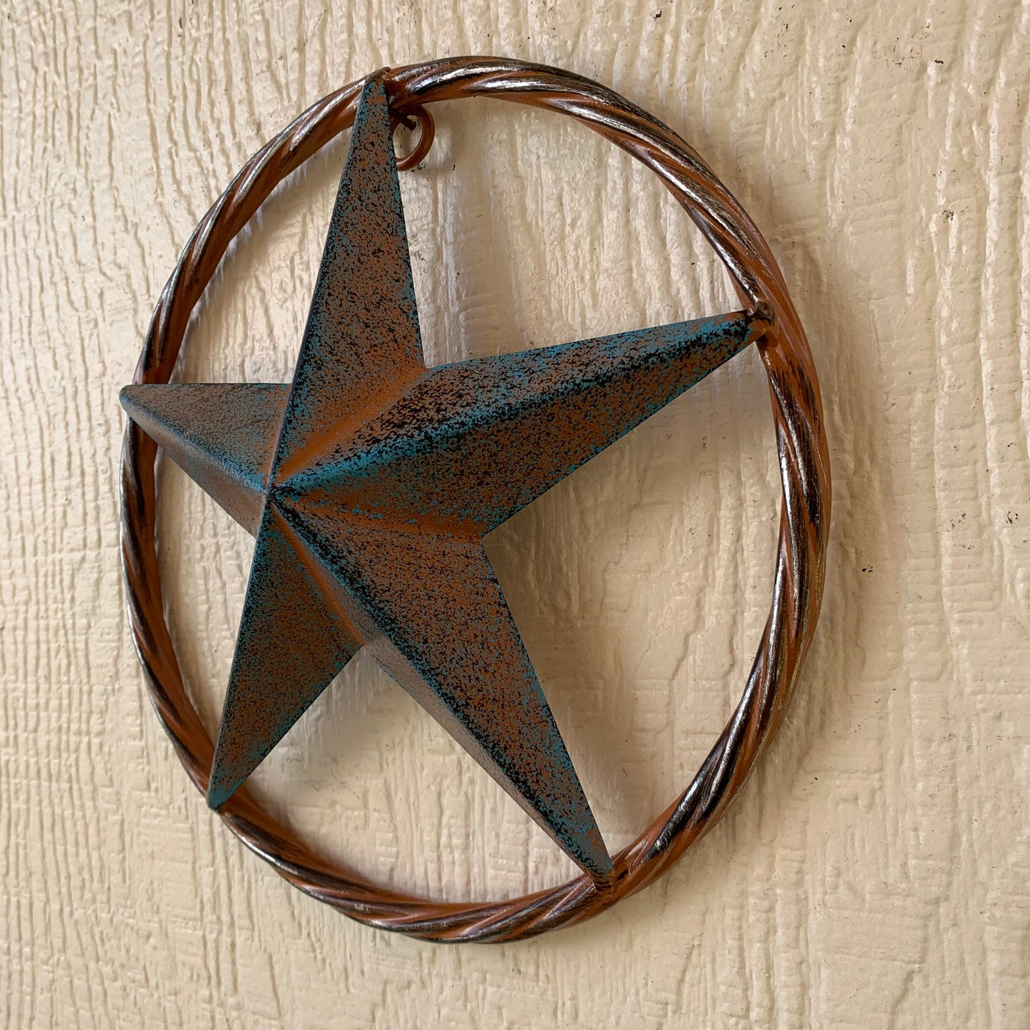 TURQUOISE DISTRESSED BARN METAL STAR WESTERN HOME DECOR ART HANDMADE #EH13601