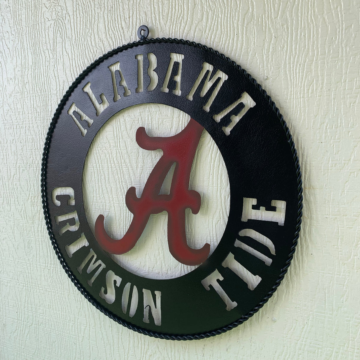ALABAMA CRIMSON TIDE WIDE BAND RING CUSTOM METAL VINTAGE SIGN TEAM HANDMADE