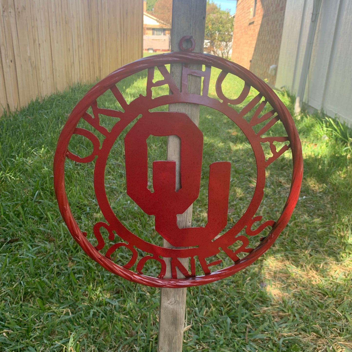 OU OKLAHOMA SOONERS RUSTIC RED METAL CUSTOM VINTAGE CRAFT WALL ART TEAM SIGN HANDMADE 12", 18", 24", 32"