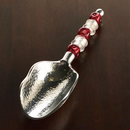 9" RED & WHITE BEADED ICE SCOOP KITCHEN WARE WESTERN HOME DECOR NEW IH_13563 -- FREE SHIPPING