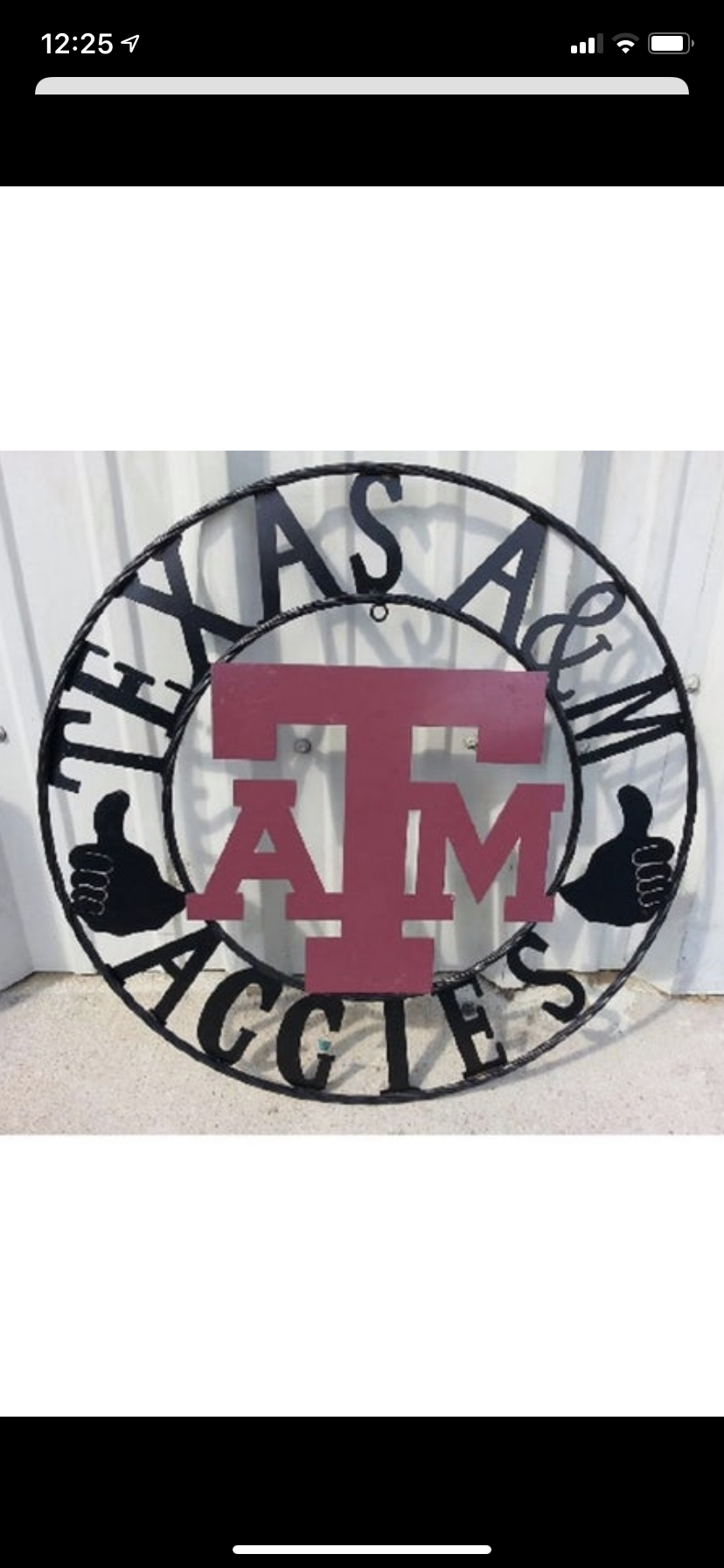 GIGEM AGGIES TEXAS A&M CUSTOM METAL VINTAGE CRAFT TEAM SIGN WESTERN HOME DECOR HANDMADE