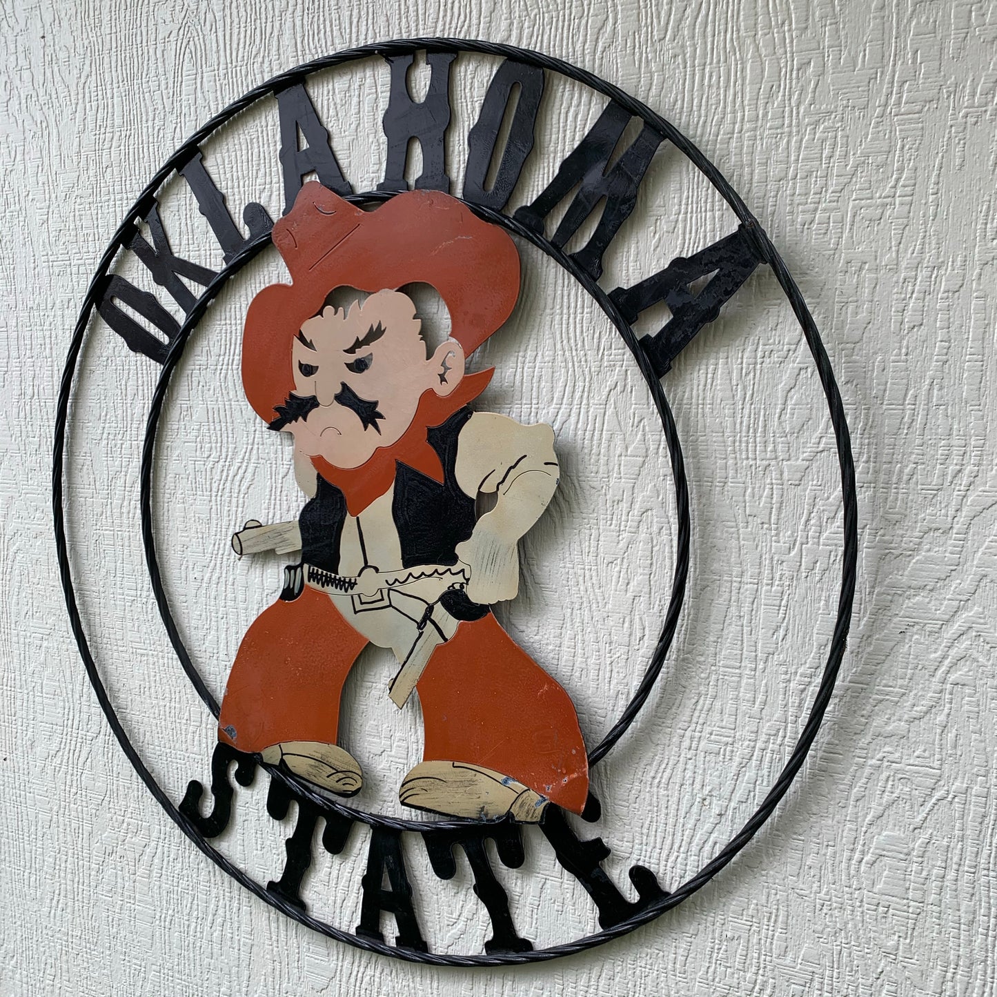 OSU OKLAHOMA STATE COWBOYS CUSTOM METAL VINTAGE CRAFT TEAM SIGN HANDMADE