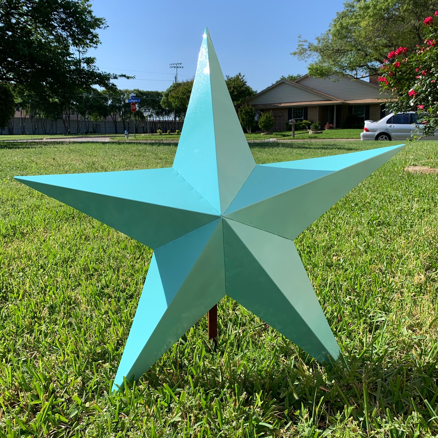 #EH11132 TURQUOISE BARN METAL STAR WALL ART WESTERN HOME DECOR HANDMADE NEW