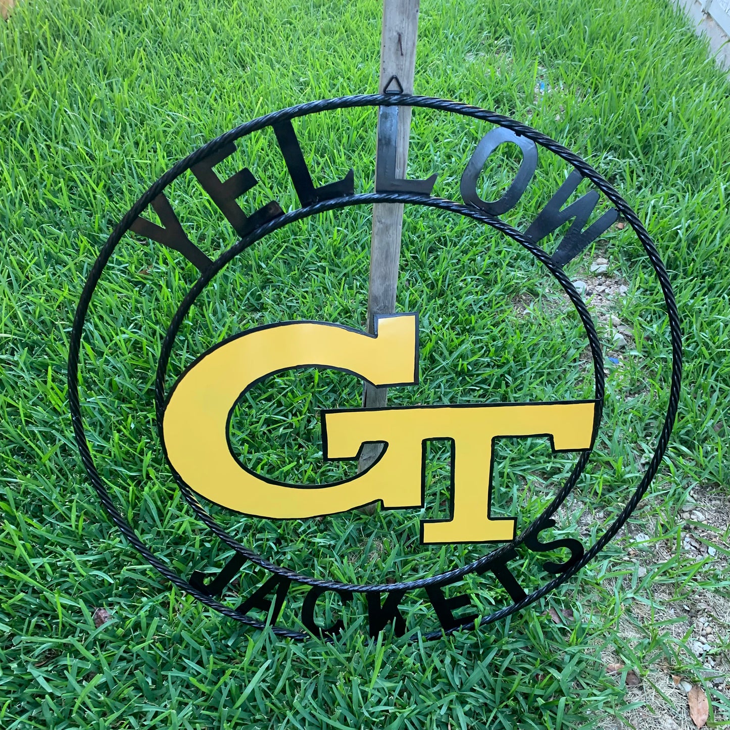 GEORGIA TECH YELLOW JACKETS CUSTOM METAL VINTAGE CRAFT SIGN TEAM WALL ART WESTERN HOME DECOR HANDMADE 12",18",24",32",36"