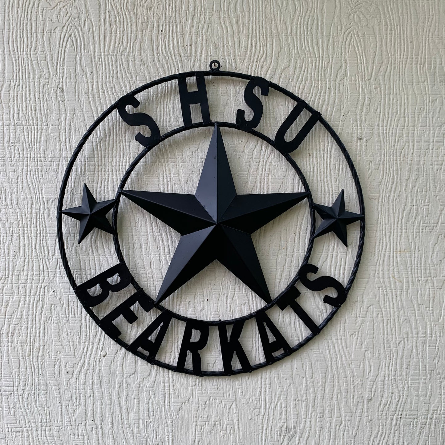 24",32" SHSU SAM HOUSTON BEARKATS RUSTIC BLACK METAL CUSTOM VINTAGE CRAFT RUSTIC BLACK TEAM STAR HANDMADE