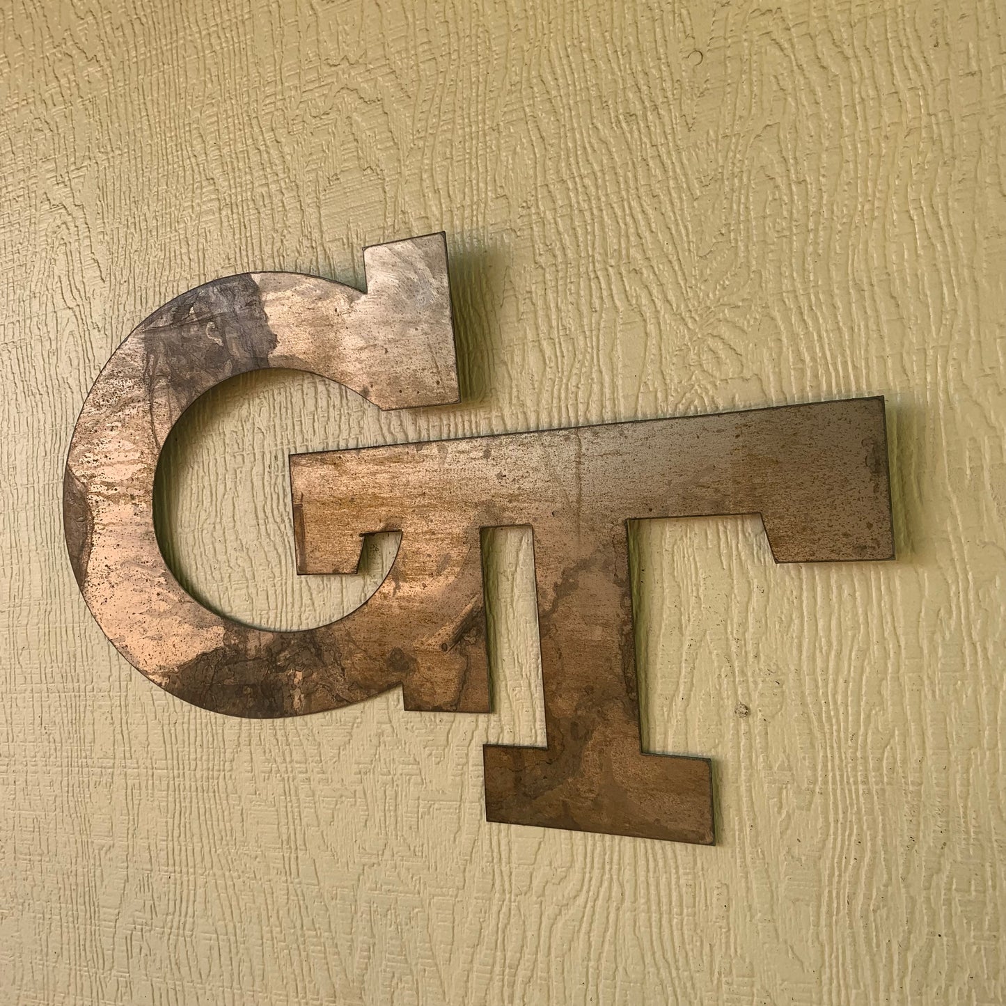 GEORGIA TECH YELLOW JACKETS CUSTOM RAW METAL VINTAGE CRAFT SIGN UNPAINTED HANDMADE 12",18",24",32",36"