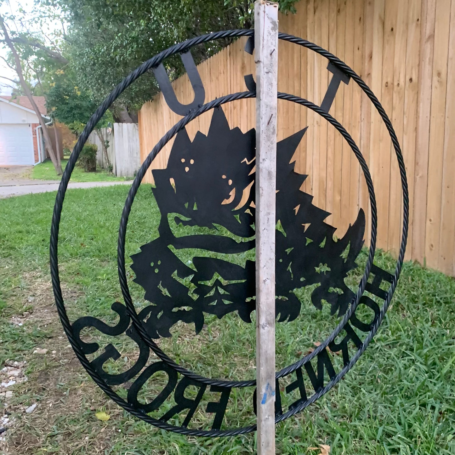 TCU HORNED FROGS BLACK CUSTOM METAL VINTAGE CRAFT TEAM SIGN HANDMADE