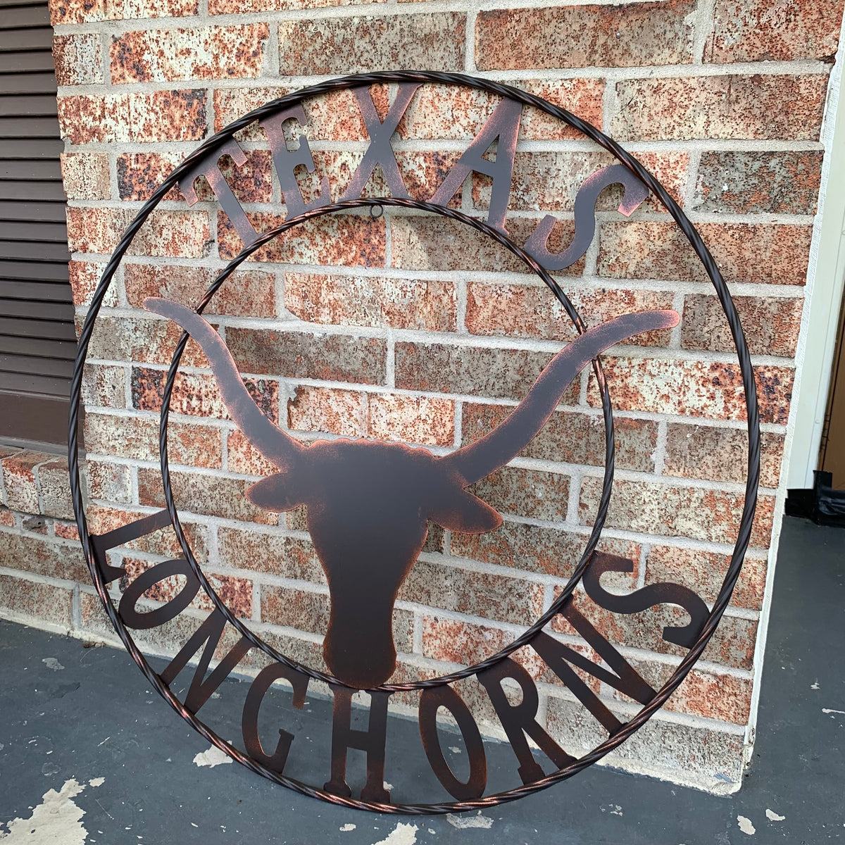 TEXAS LONGHORNS CUSTOM METAL VINTAGE CRAFT SIGN TEAM ART WESTERN HOME DECOR RUSTIC BRONZE HANDMADE #EH12565