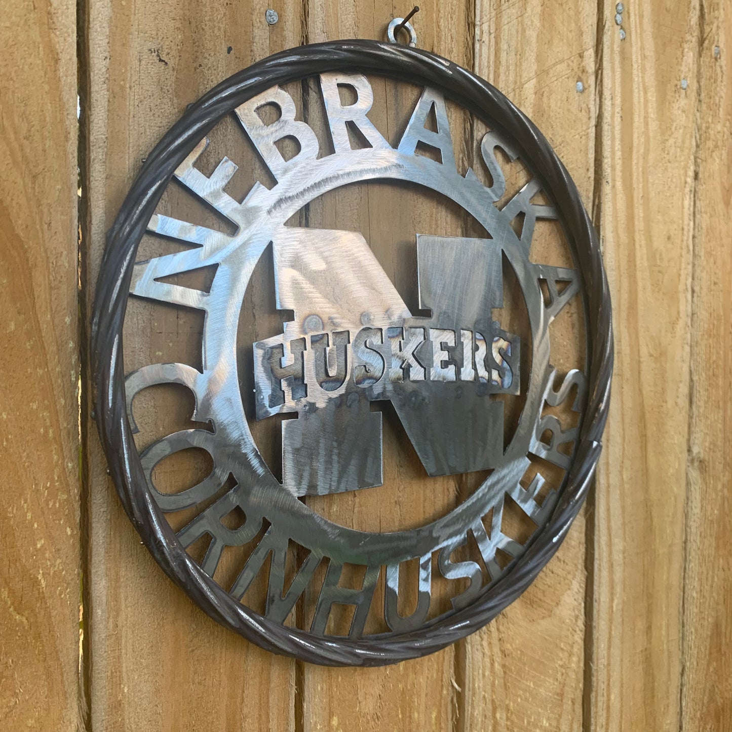 12", 18", 24", 32" NEBRASKA HUSKERS RAW METAL CUSTOM VINTAGE CRAFT TEAM SIGN