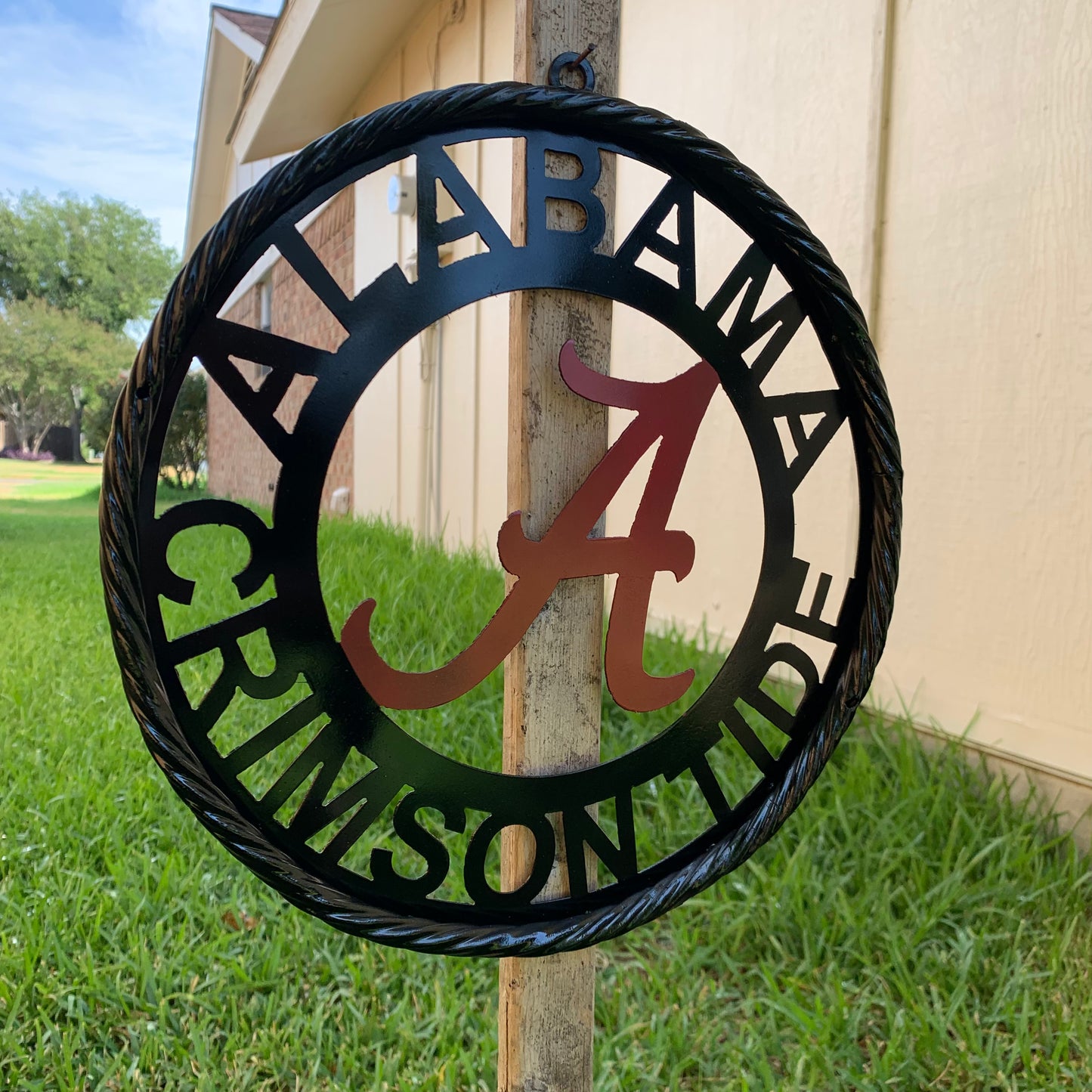 ALABAMA CRIMSON TIDE LASERCUT CUSTOM METAL VINTAGE CRAFT SIGN TEAM WESTERN HOME DECOR