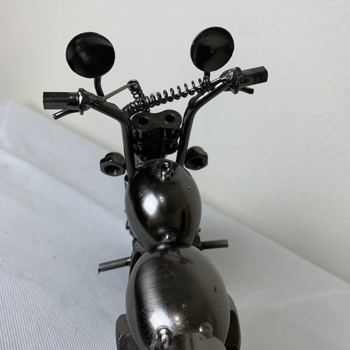12" HARLEY STYLE MOTORCYCLE GUN METAL WESTERN HOME BAR DECOR NEW