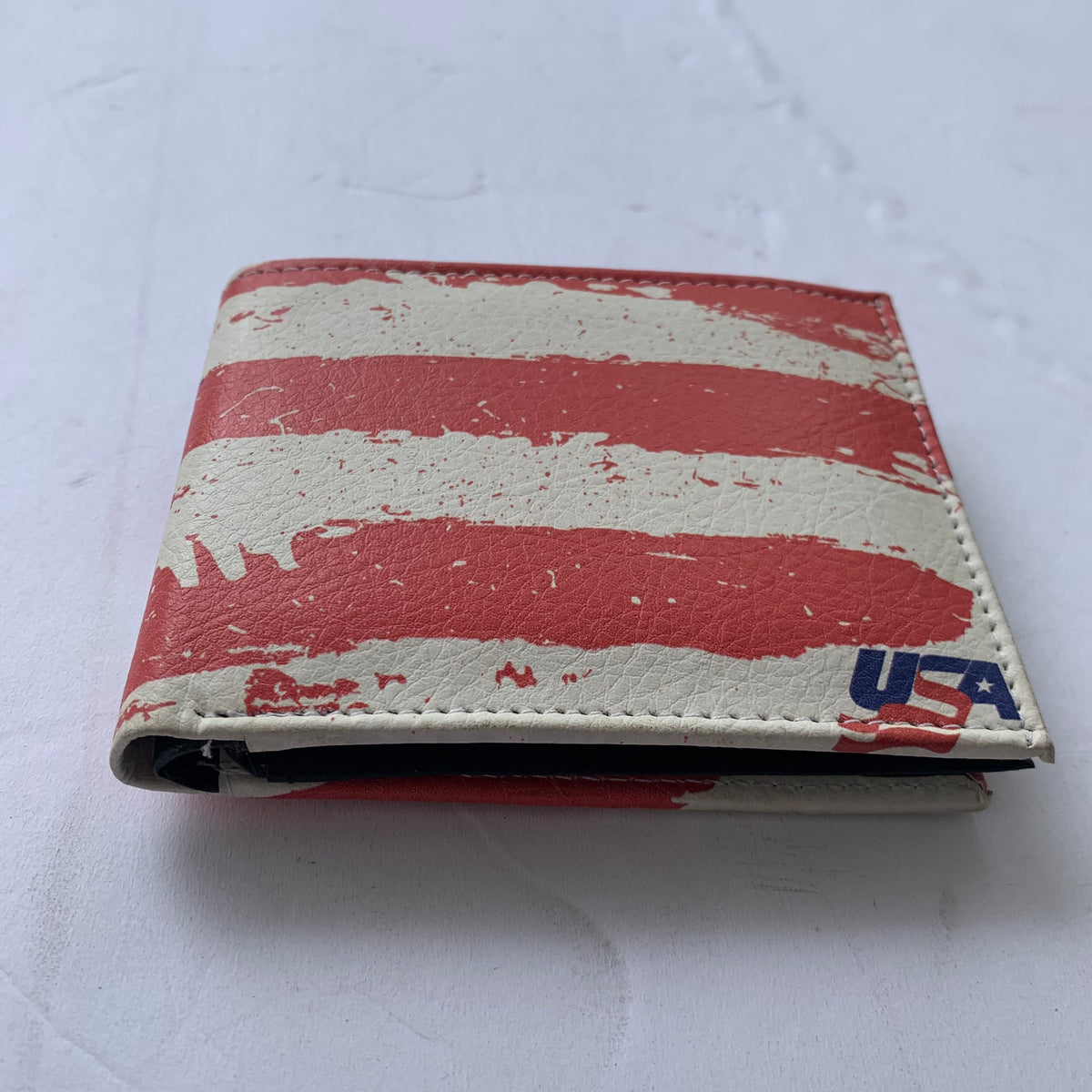 5" USA FLAG RED WHITE BLUE WALLET LEATHER BIFOLD WALLET NEW