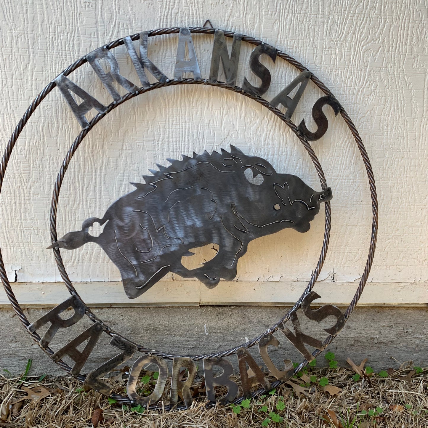 ARKANSAS RAZORBACKS CUSTOM RAW METAL VINTAGE CRAFT TEAM SIGN OFFICIAL LICENSED PRODUCT