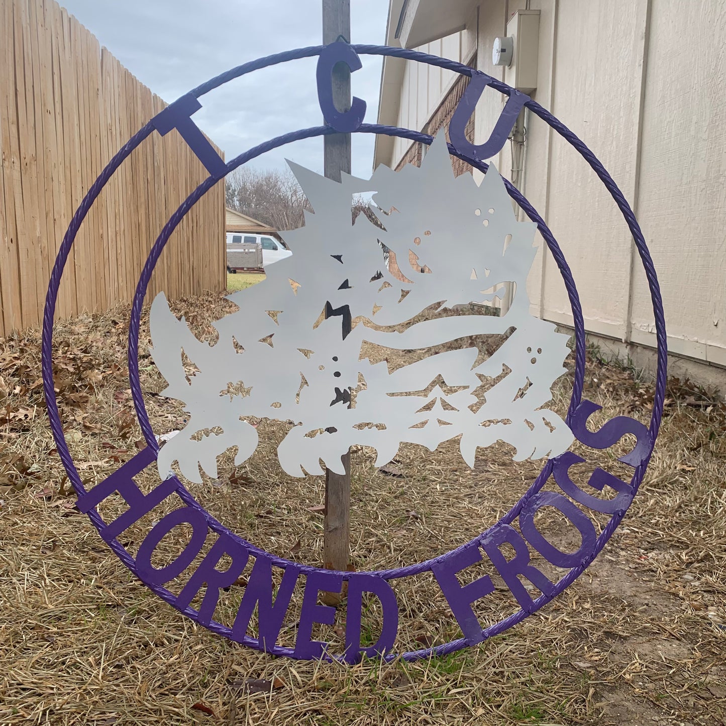 12",18",24",32",36" TCU HORNED FROGS CUSTOM METAL VINTAGE CRAFT TEAM SIGN HANDMADE
