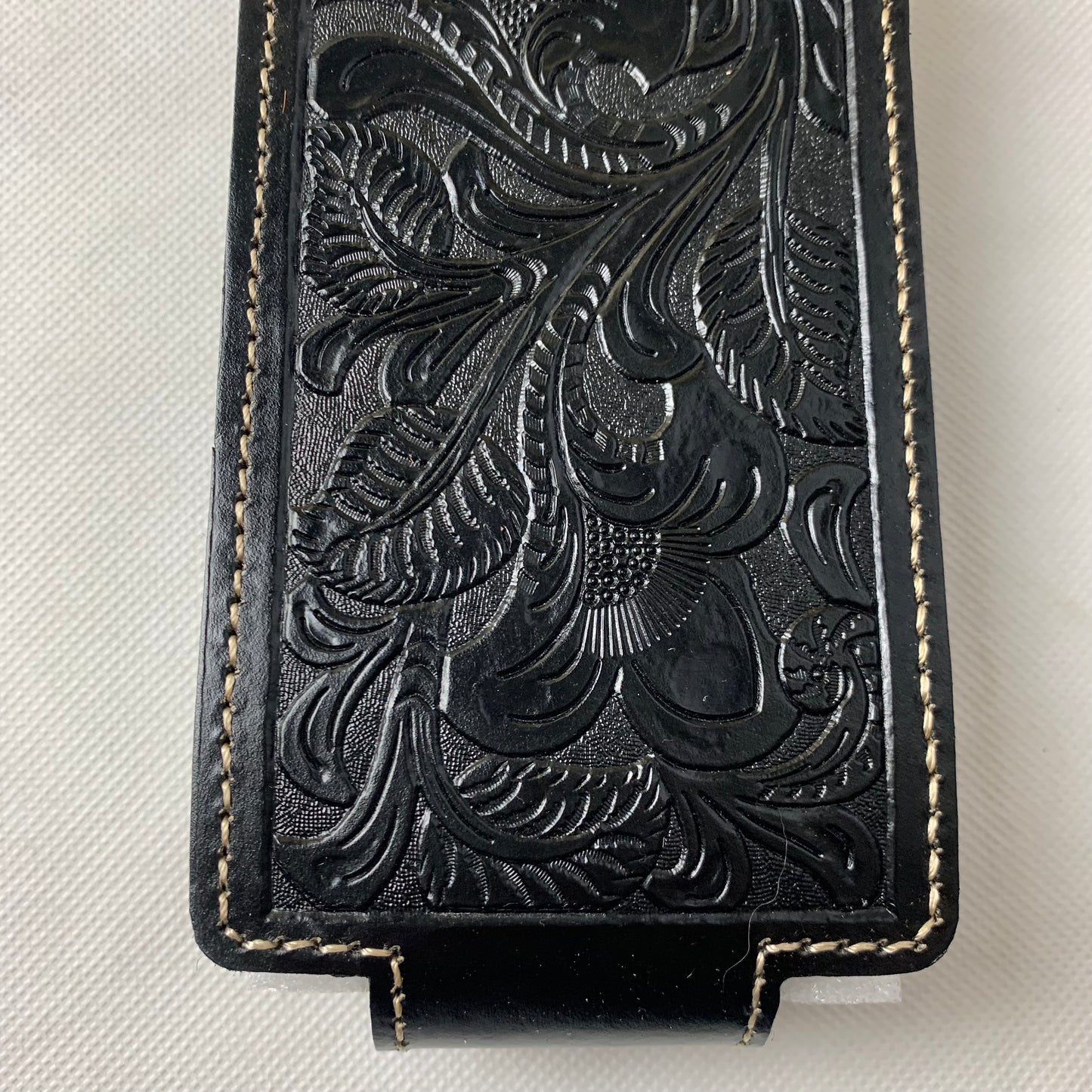 #WS341F 7" LONE STAR BLACK LEATHER HOLSTER POUCH EXTRA LARGE  BELT LOOP CELL PHONE CASE UNIVERSAL OVERSIZE--FREE SHIPPING
