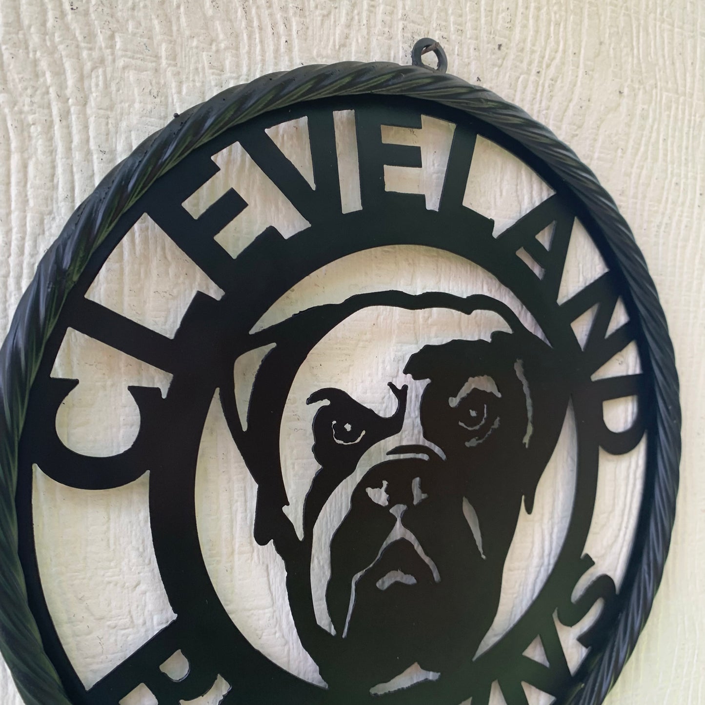 CLEVELAND BROWNS METAL CUSTOM VINTAGE CRAFT ART HANDMADE RUSTIC BLACK