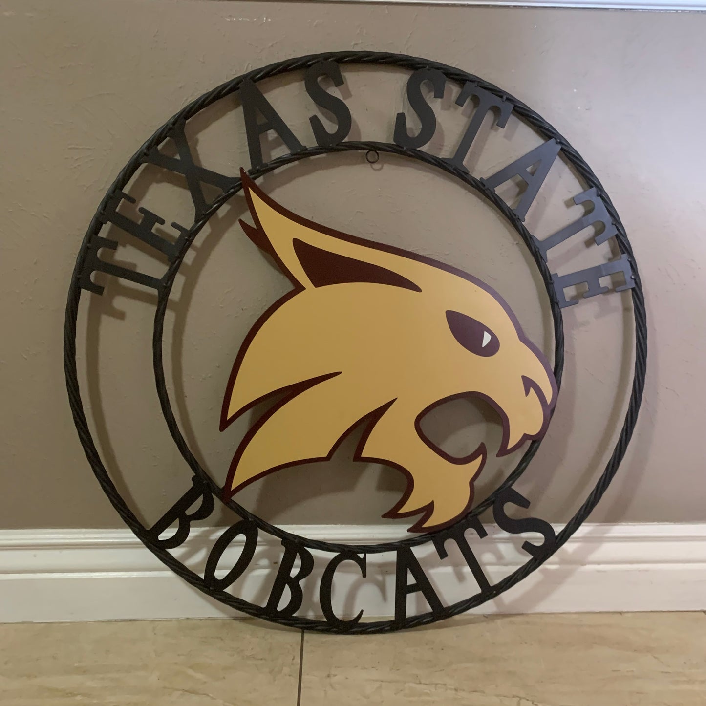 12",18",24",32",36" TEXAS STATE BOBCATS CUSTOM METAL VINTAGE CRAFT TEAM SIGN WESTERN HOME DECOR HANDMADE