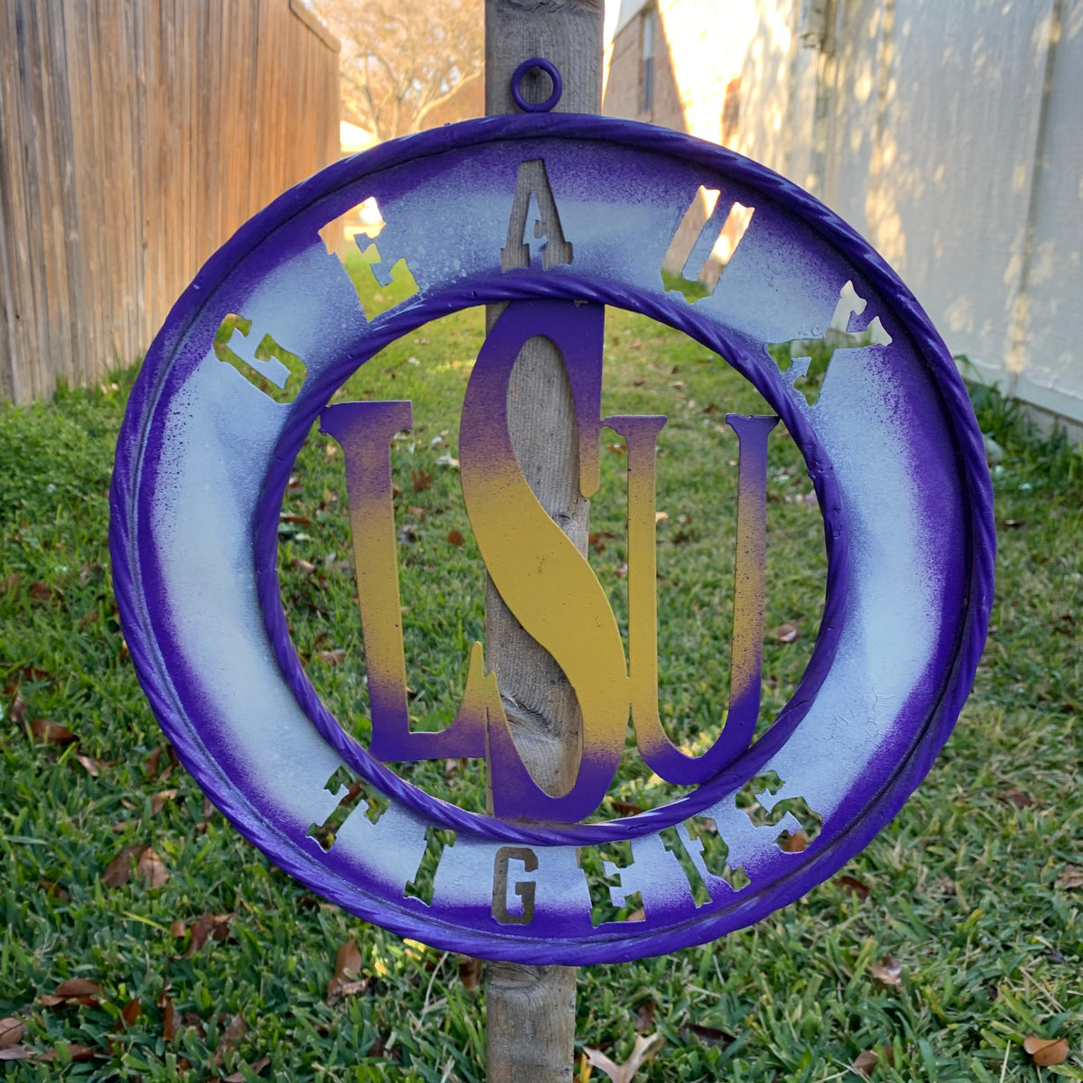 12",18",24",32" LSU GEAUX TIGERS CUSTOM METAL VINTAGE CRAFT SIGN TEAM WALL ART WESTERN HOME DECOR