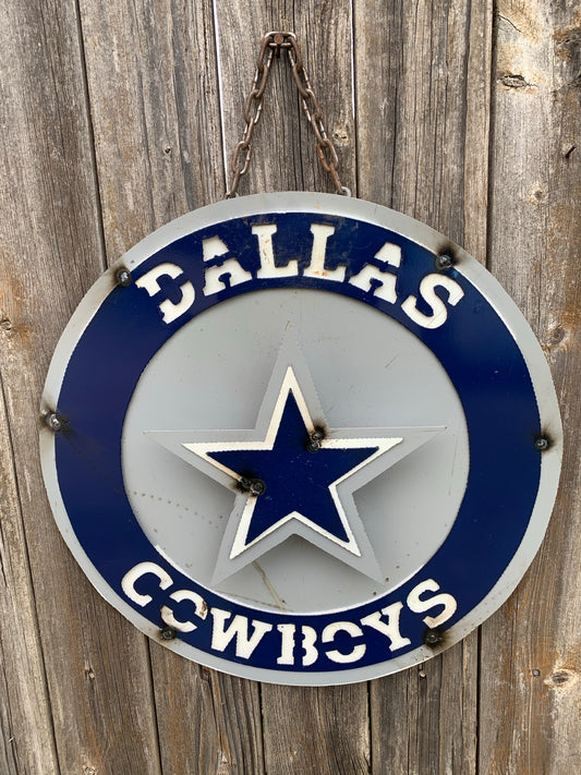 15" SPORTS CUSTOM DISC METAL VINTAGE CRAFT SIGN TEAM ART WESTERN HOME DECOR HANDMADE