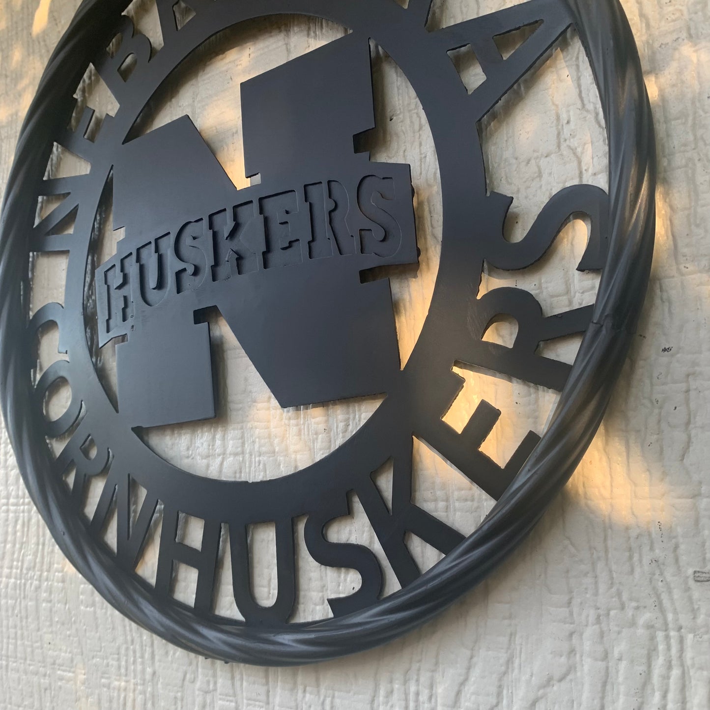 12" NEBRASKA HUSKERS BLACK METAL CUSTOM VINTAGE CRAFT TEAM SIGN