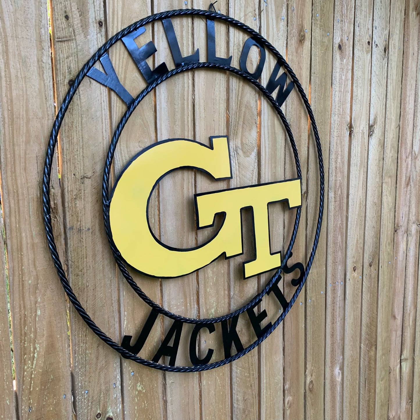 GEORGIA TECH YELLOW JACKETS CUSTOM METAL VINTAGE CRAFT SIGN TEAM WALL ART WESTERN HOME DECOR HANDMADE 12",18",24",32",36"