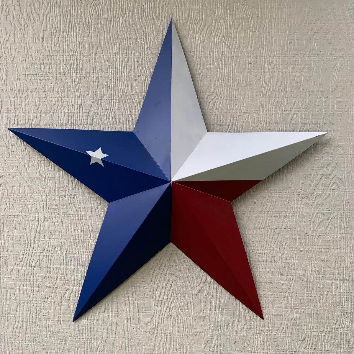 TEXAS FLAG STAR RED WHITE BLUE METAL BARN STAR METAL WALL ART WESTERN HOME DECOR 16",24",36", #EH13399