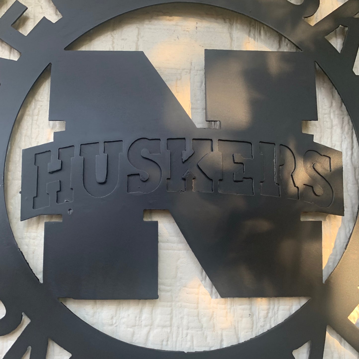 12" NEBRASKA HUSKERS BLACK METAL CUSTOM VINTAGE CRAFT TEAM SIGN