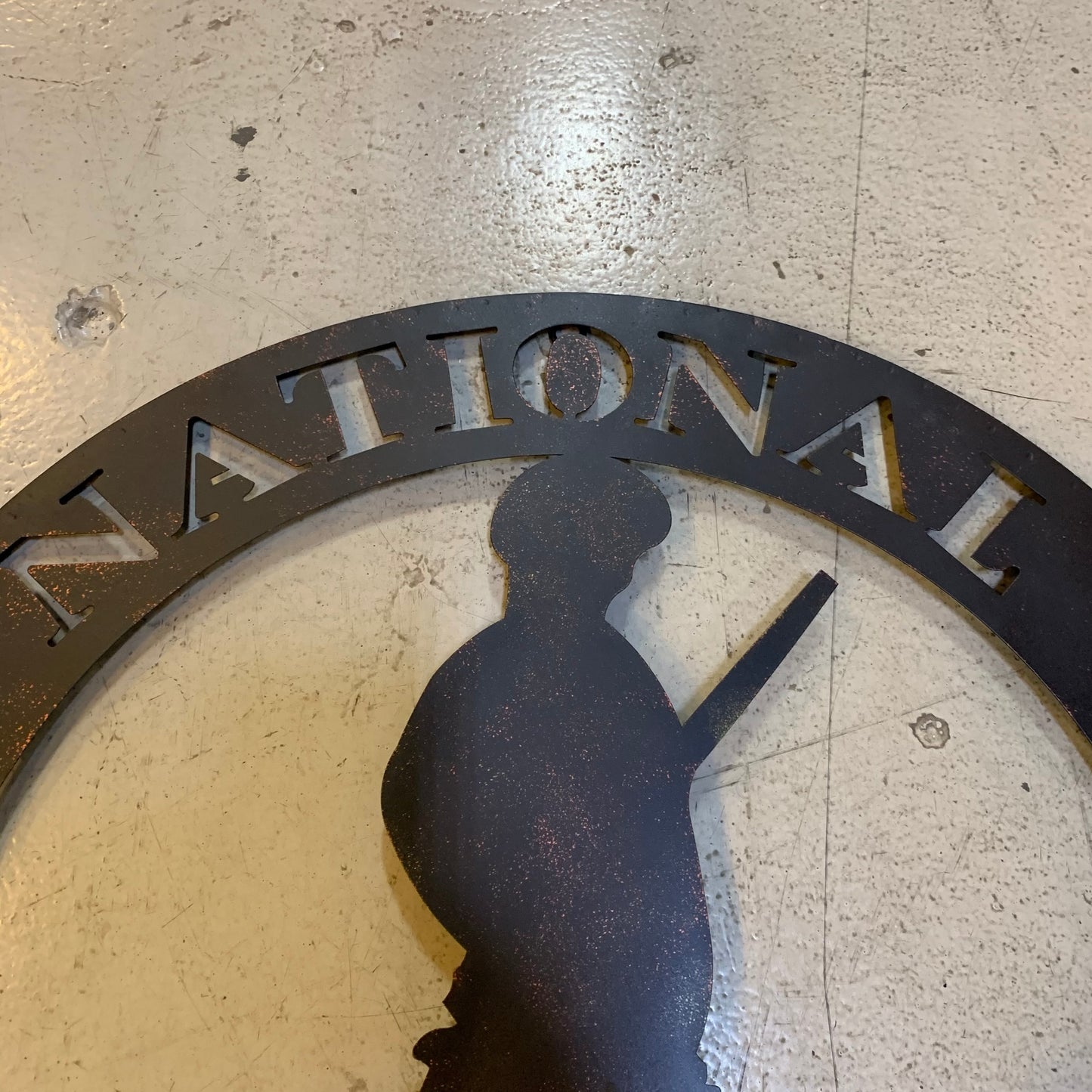 24" ARMY NATIONAL GUARD CUSTOM METAL VINTAGE CRAFT METAL WALL ART WESTERN HOME DECOR