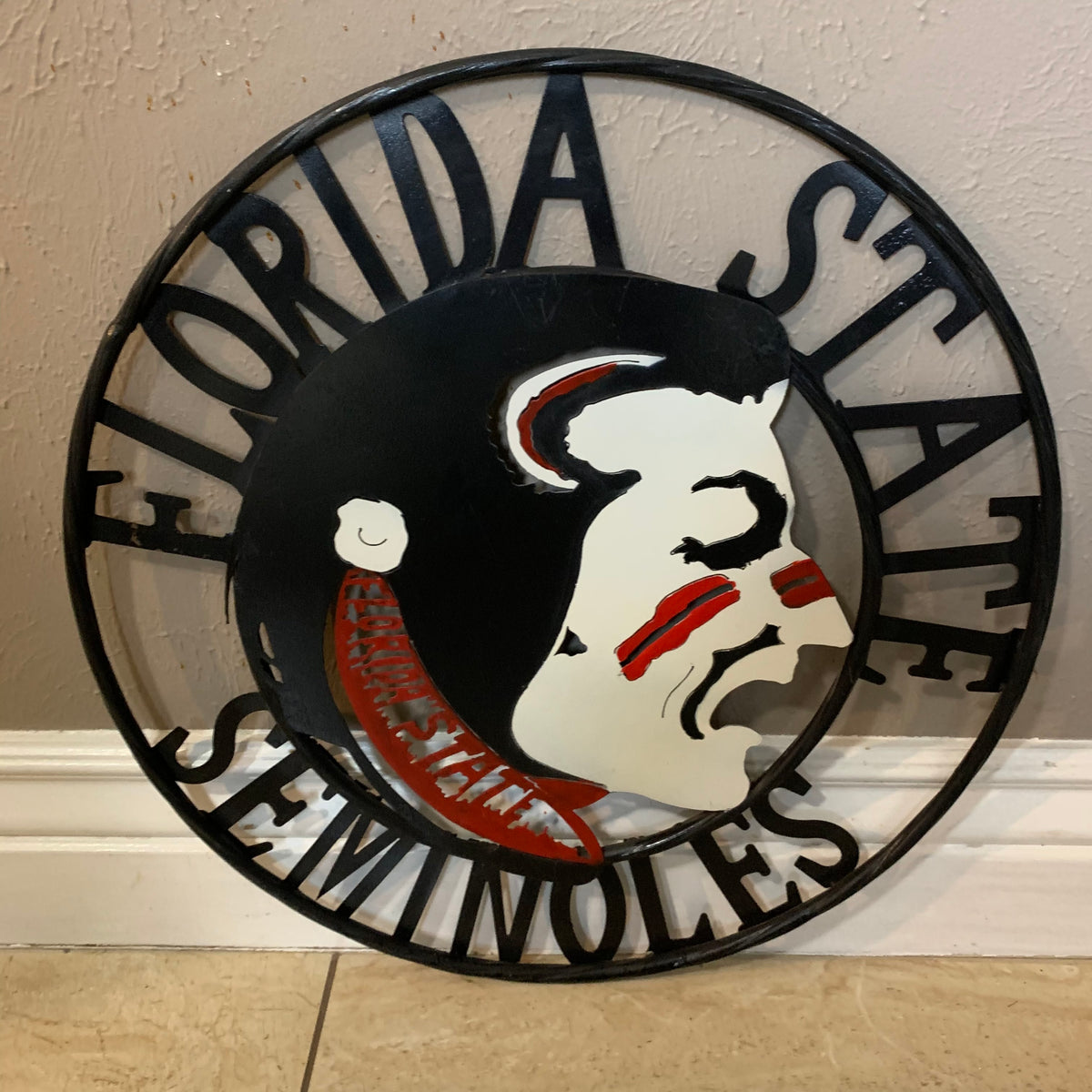12", 18", 24", 32" FSU FLORIDA STATE SEMINOLES INDIAN LOGO METAL CUSTOM VINTAGE CRAFT TEAM SIGN