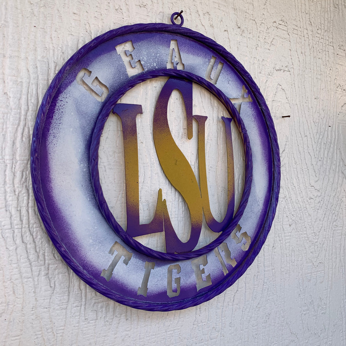 12",18",24",32" LSU GEAUX TIGERS CUSTOM METAL VINTAGE CRAFT SIGN TEAM WALL ART WESTERN HOME DECOR