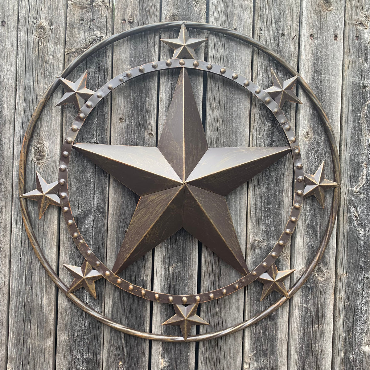 #SI_BC2109 MULTI STARS 24" BARN METAL STAR WESTERN HOME DECOR HANDMADE RUSTIC BRONZE NEW