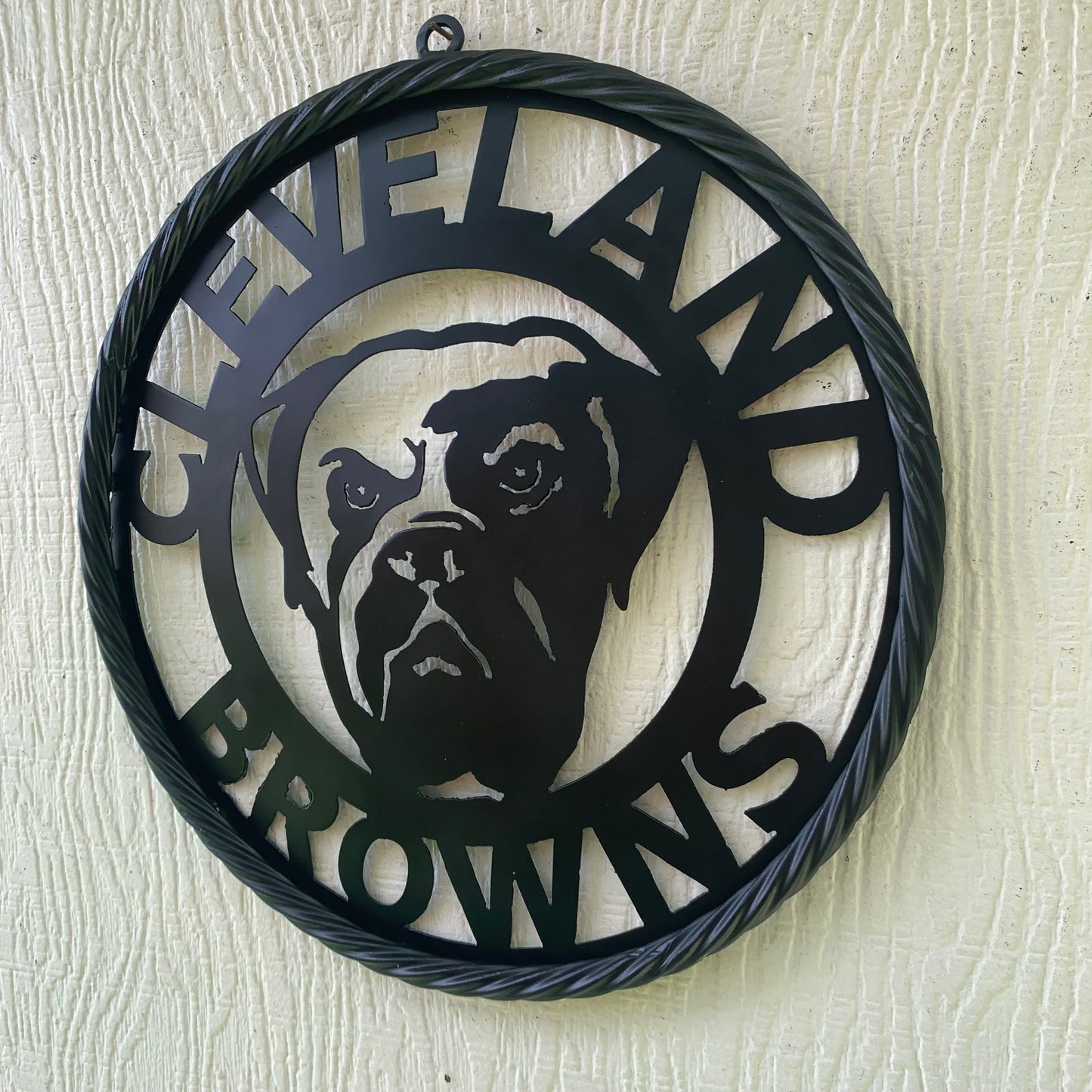 CLEVELAND BROWNS METAL CUSTOM VINTAGE CRAFT ART HANDMADE RUSTIC BLACK