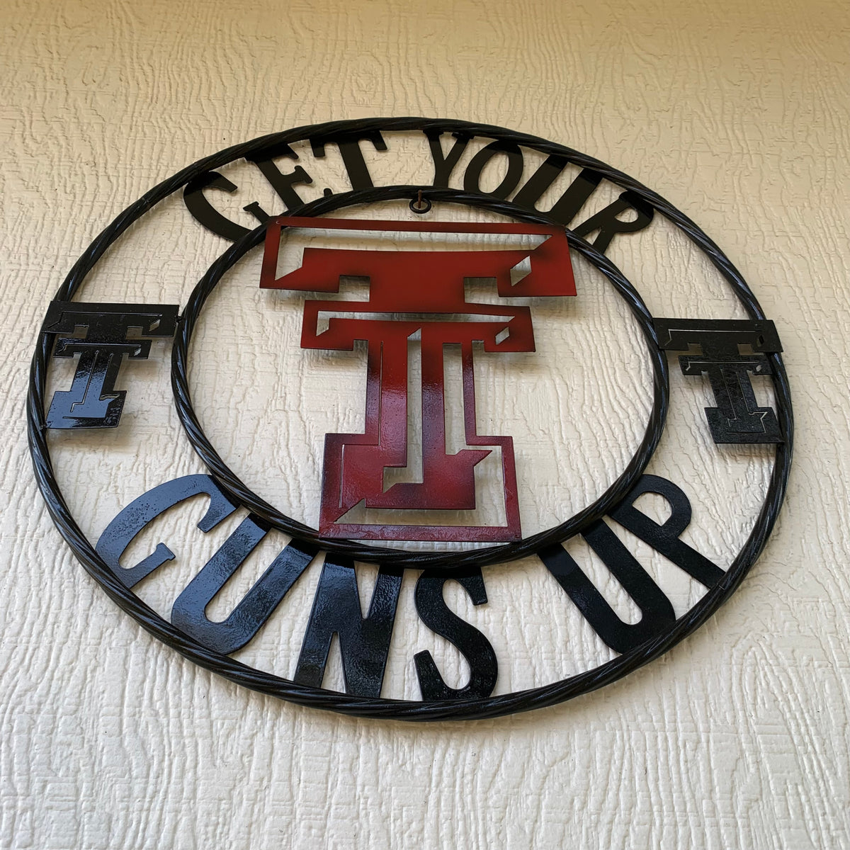 12", 18", 24", 32" GET YOUR GUNS UP TEXAS TECH CUSTOM METAL VINTAGE CRAFT TEAM SIGN
