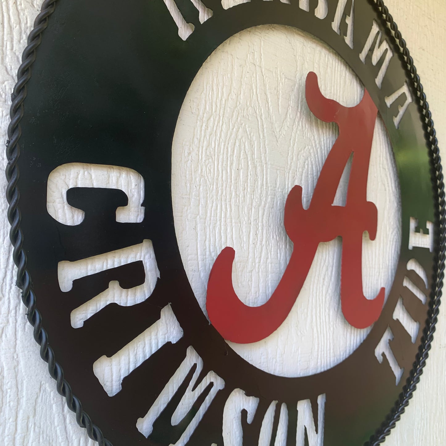 ALABAMA CRIMSON TIDE WIDE BAND RING CUSTOM METAL VINTAGE SIGN TEAM HANDMADE