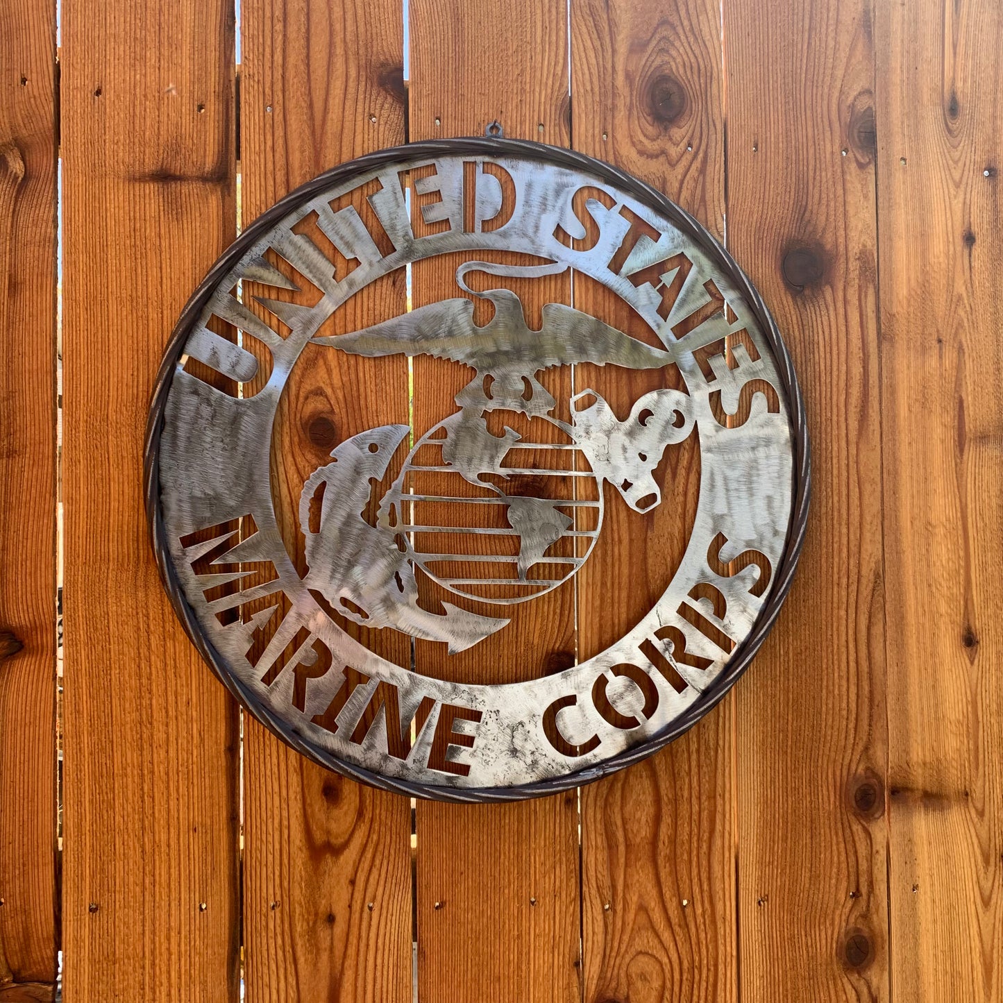 24" US MARINE CORPS MILITARY LASERCUT RAW METAL WALL ART WESTERN HOME DECOR HANDMADE NO PAINT