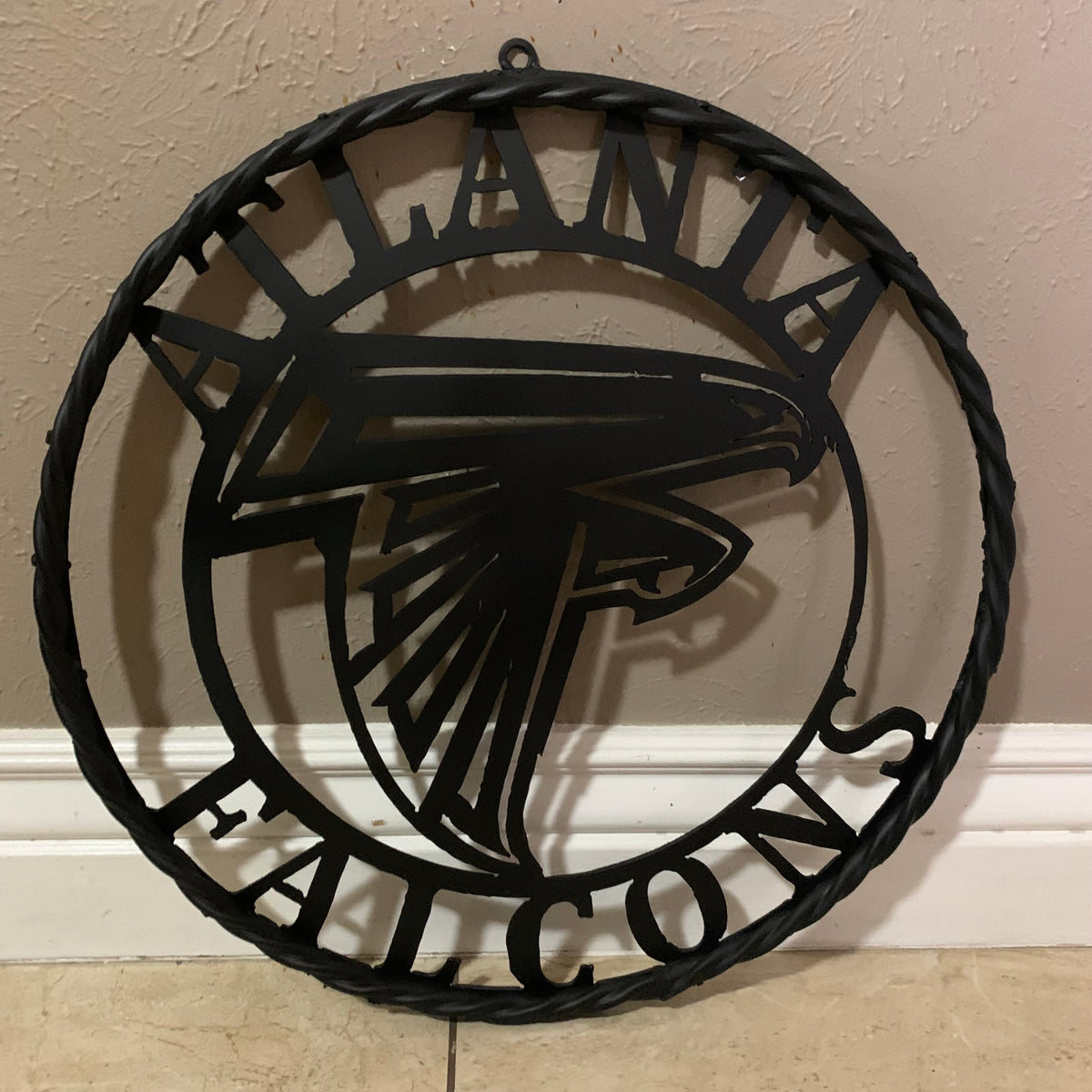 12",18",24",32",36" ATLANTA FALCONS BLACK METAL CUSTOM METAL VINTAGE CRAFT SIGN FOOTBALL TEAM WESTERN HOME DECOR HANDMADE