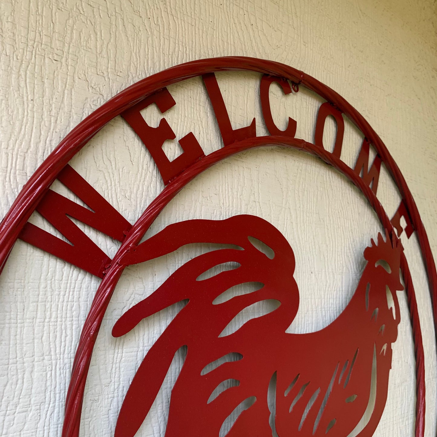 YOUR CUSTOM NAME RED ROOSTER LASERCUT METAL ART WITH RING DESIGN WESTERN METAL ANIMAL ART HOME WALL DECOR BRAND NEW