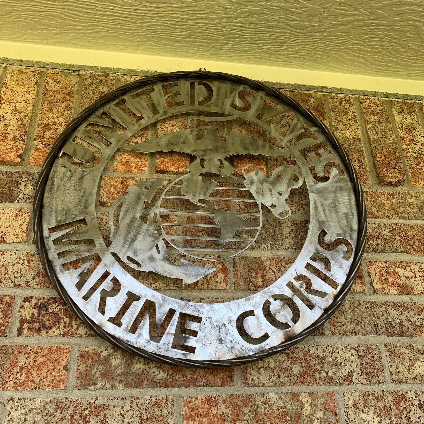 24" US MARINE CORPS MILITARY LASERCUT RAW METAL WALL ART WESTERN HOME DECOR HANDMADE NO PAINT