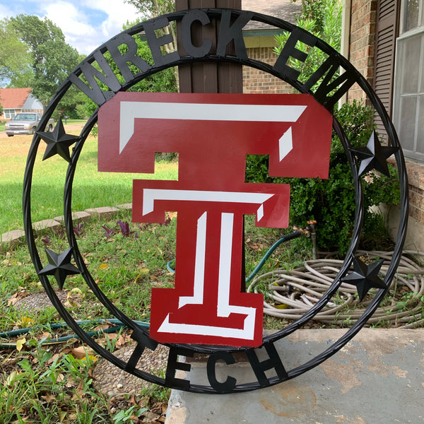 TEXAS TECH METAL COLLEGE WESTERN HOME DECOR WALL ART BRAND NEW