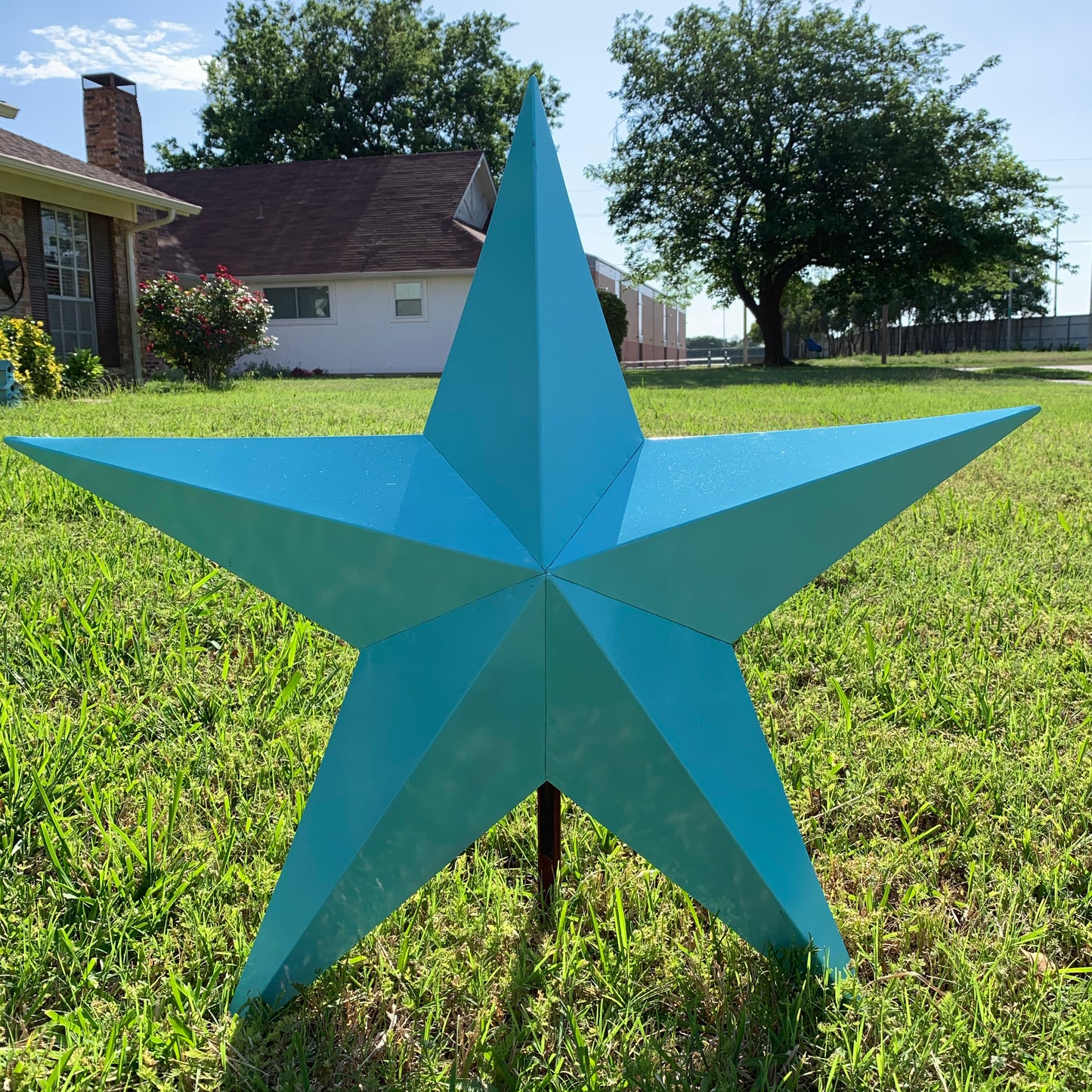 #EH11132 TURQUOISE BARN METAL STAR WALL ART WESTERN HOME DECOR HANDMADE NEW